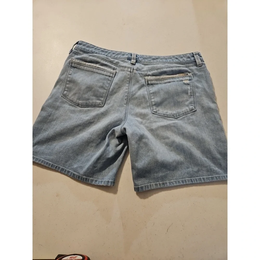 White House Black Market Girlfriend Jean Shorts Womens Size 8 Distressed (A1229)